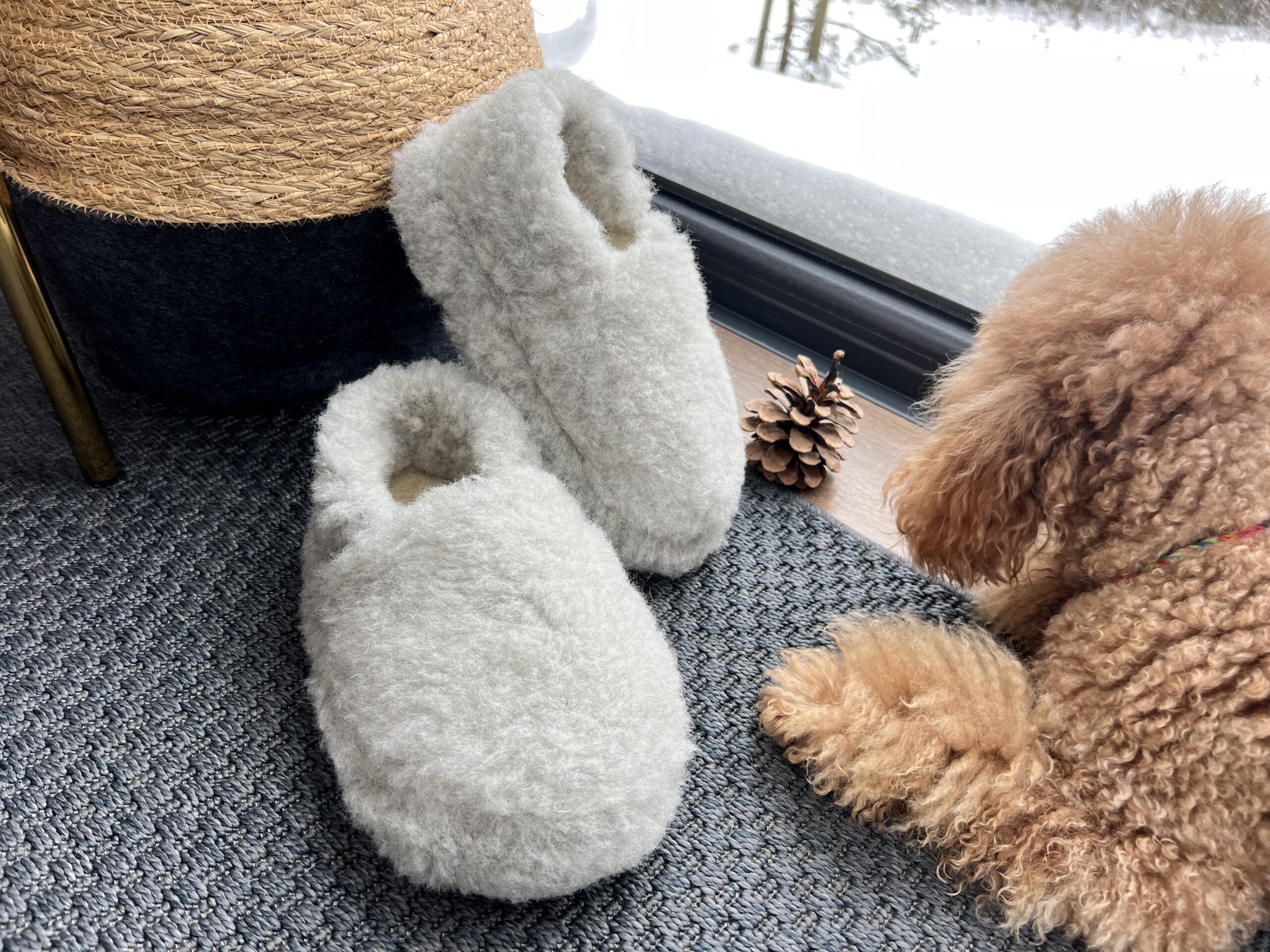 WOOLLAND natūralios merino vilnos aulinukai - šlepetės Pelenė