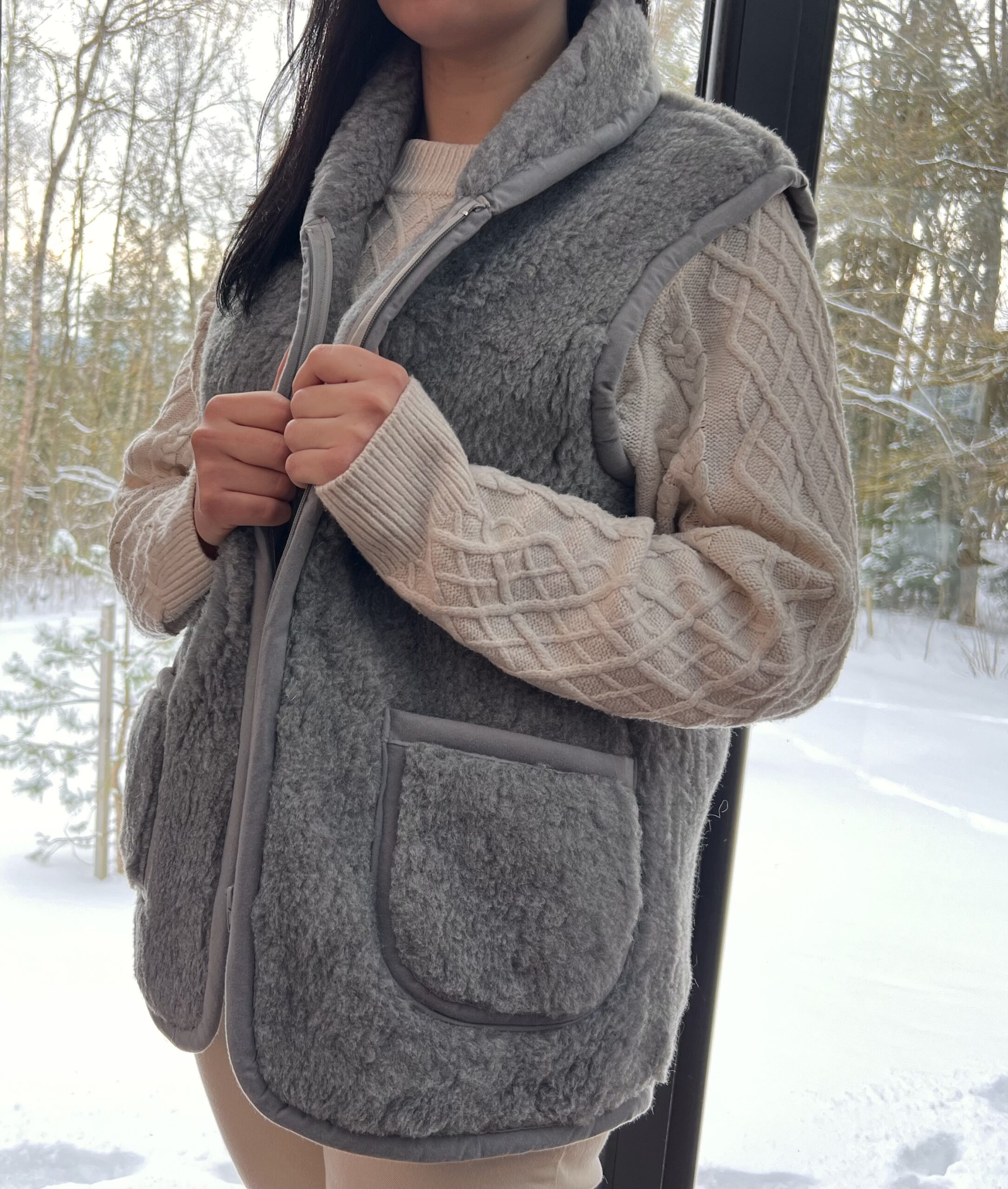 Merino vilnos liemenė pilka 'UNISEX'