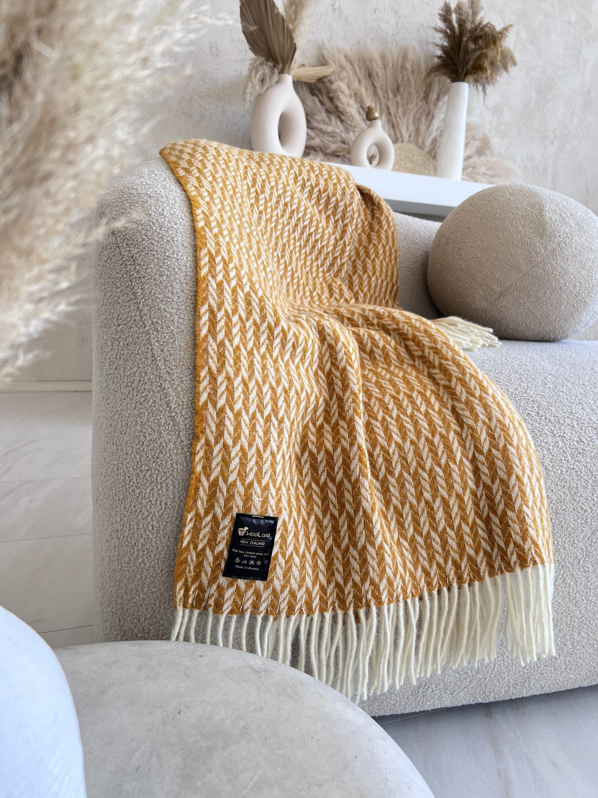 Woolland NEW ZEALAND Luxury 100% Vilnonis Pledas SUNNY 140x200