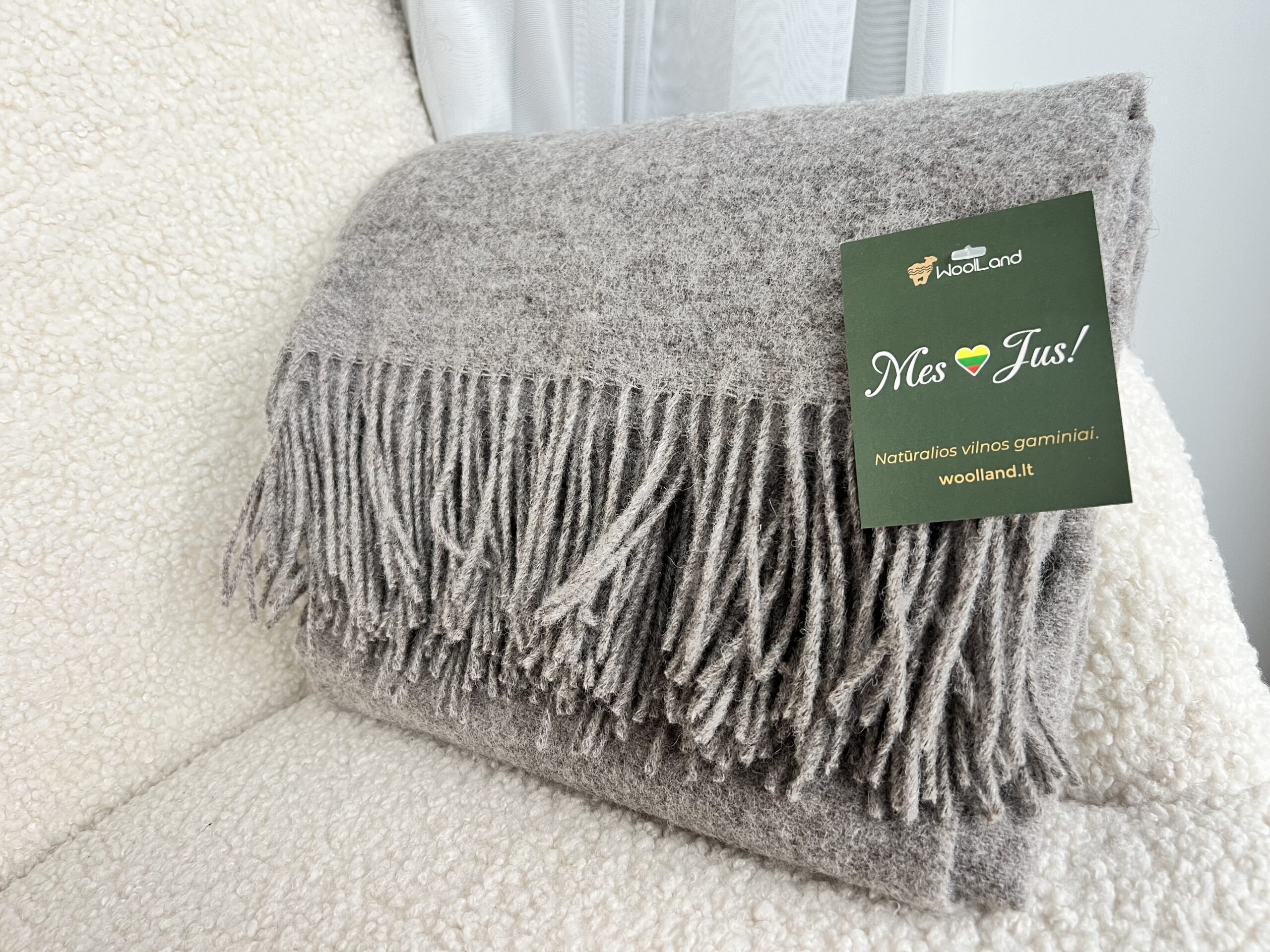 Woolland NEW ZEALAND Luxury 100% vilnonis pledas BROWN